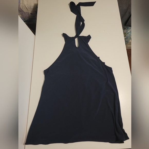Chaps Navy Blue Adjustable Tie Halter Style Tank Top sz L - Picture 3 of 5